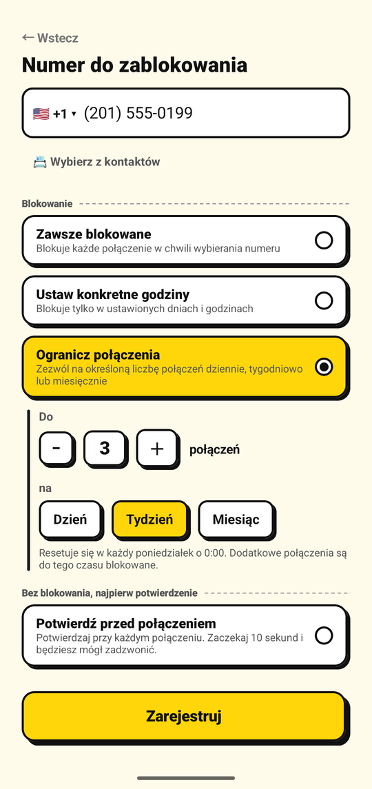 Ustawianie limitu liczby połączeń wychodzących